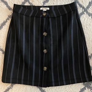Striped button up skirt